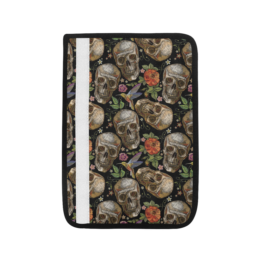 Skull rose humming bird flower pattern Car Seat Belt Cover