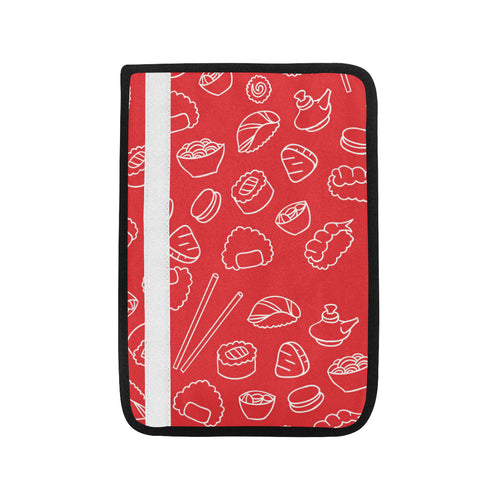 sushi pattern red background Car Seat Belt Cover