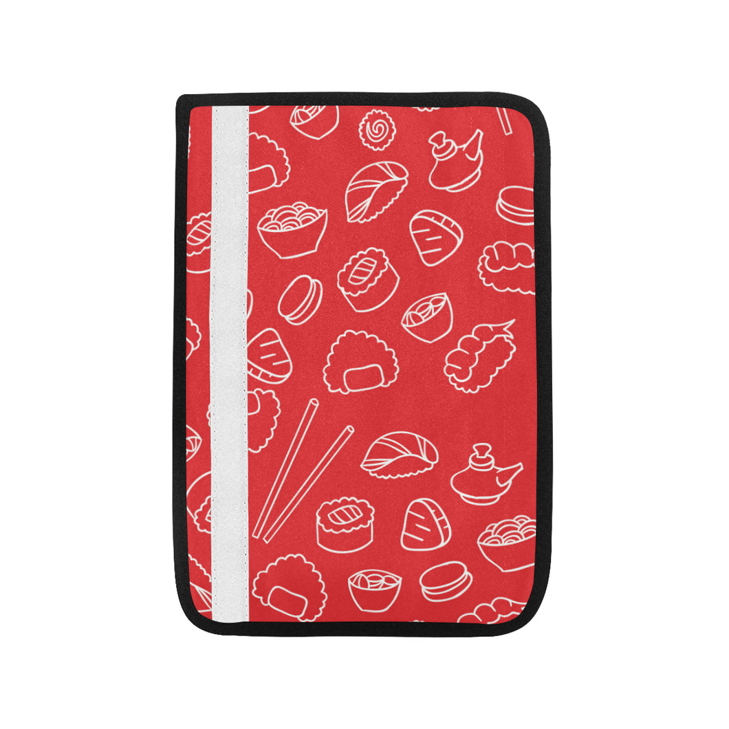 sushi pattern red background Car Seat Belt Cover