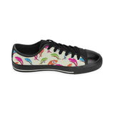 Colorful Chameleon lizard pattern Men's Low Top Canvas Shoes Black