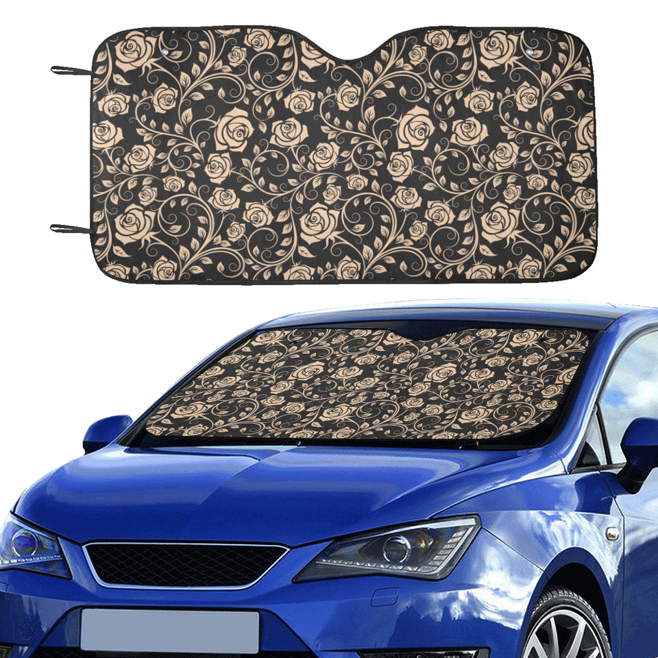 Rose Pattern Print Design 04 Car Sun Shade