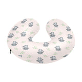cute raccoons leaves pattern U-Shaped Travel Neck Pillow