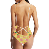 Grapefruit yellow background Women's One-Piece Swimsuit