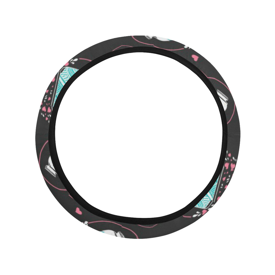 Camera Pattern Print Design 04 Car Steering Wheel Cover