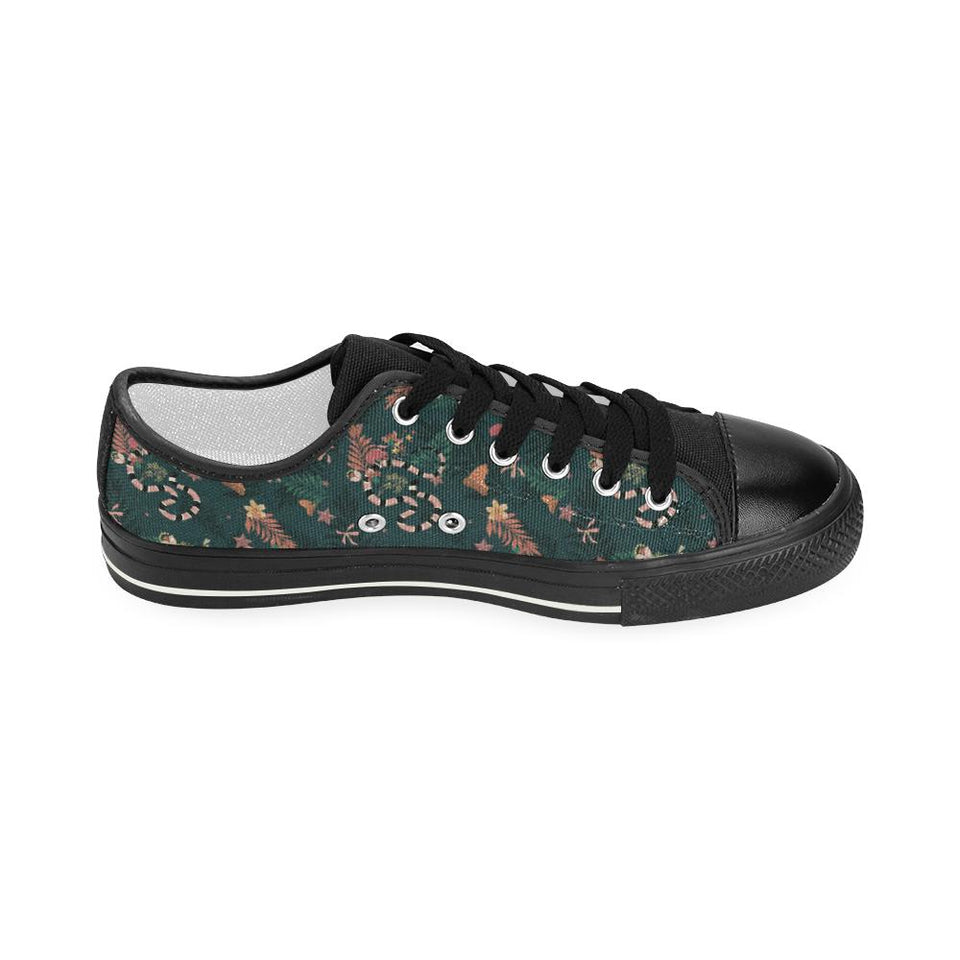 Snake forest pattern Kids' Boys' Girls' Low Top Canvas Shoes Black