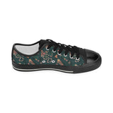 Snake forest pattern Women's Low Top Canvas Shoes Black