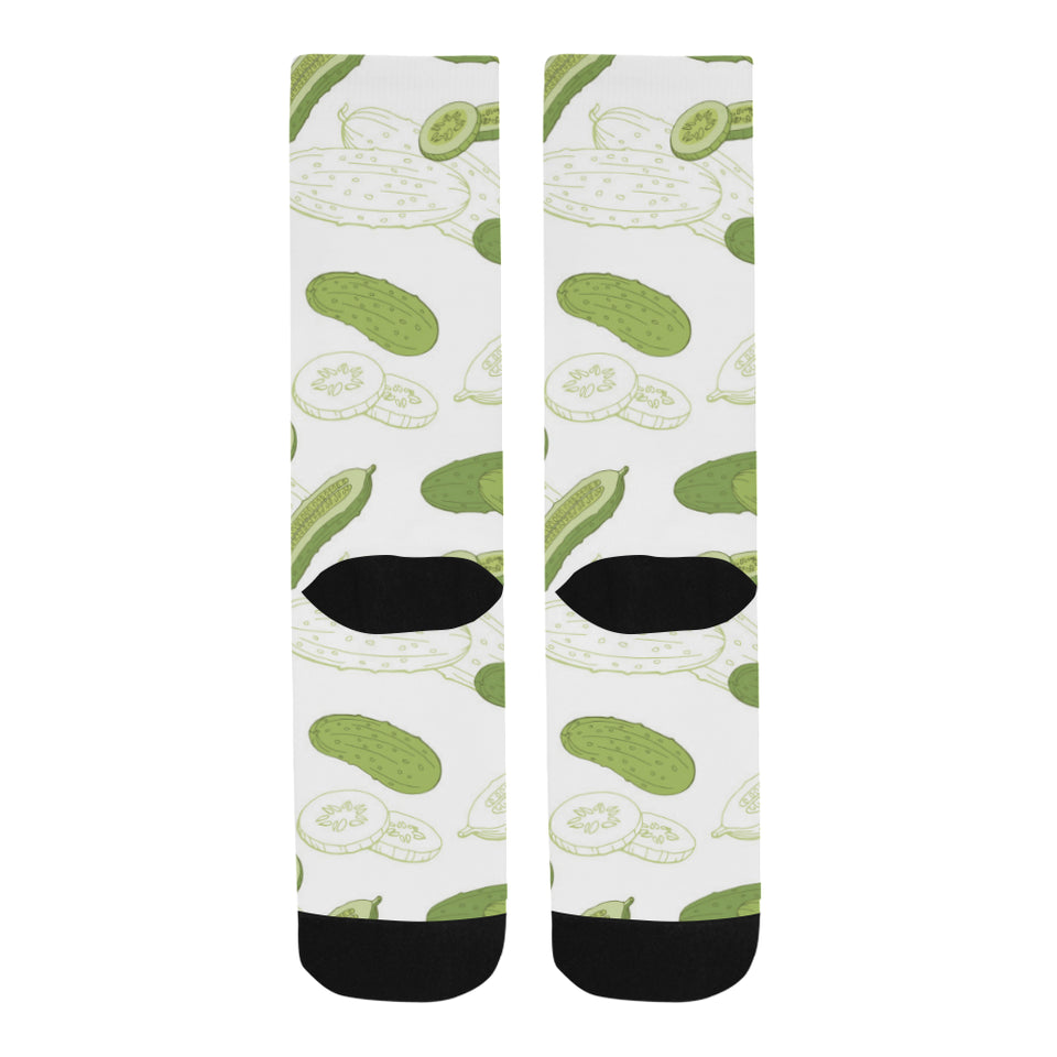 Cucumber sketch pattern Crew Socks