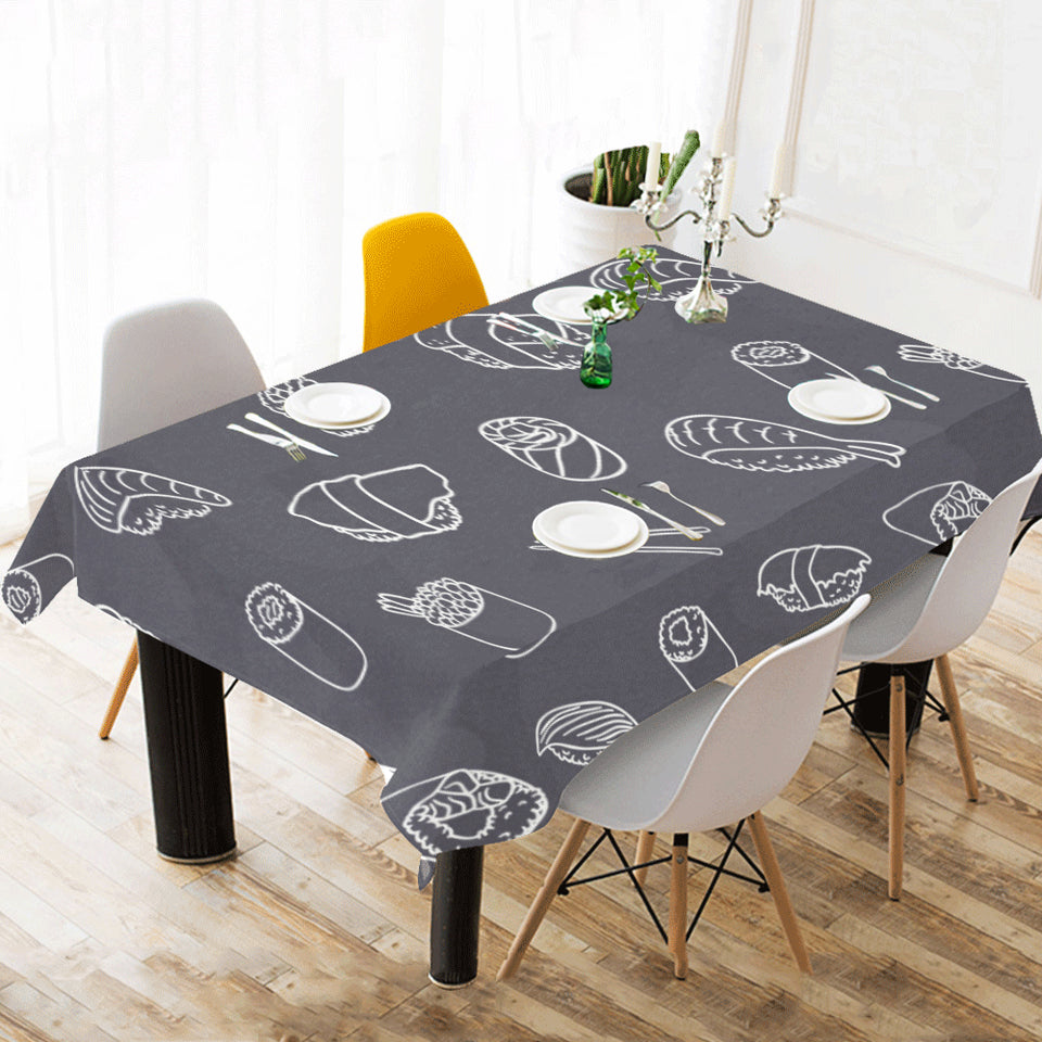 sushi pattern black background Tablecloth