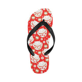 Cute Maneki neko cat red background Unisex Flip Flops