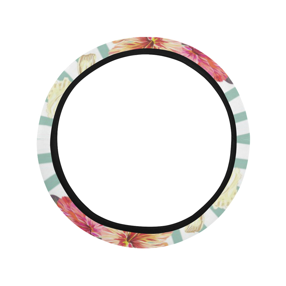 Colorful orchid flower pattern Car Steering Wheel Cover