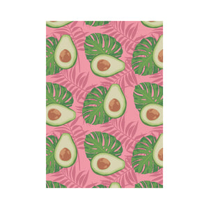 Avocado slices leaves pink back ground House Flag Garden Flag