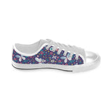 Colorful butterfly flower pattern.eps Men's Low Top Shoes White