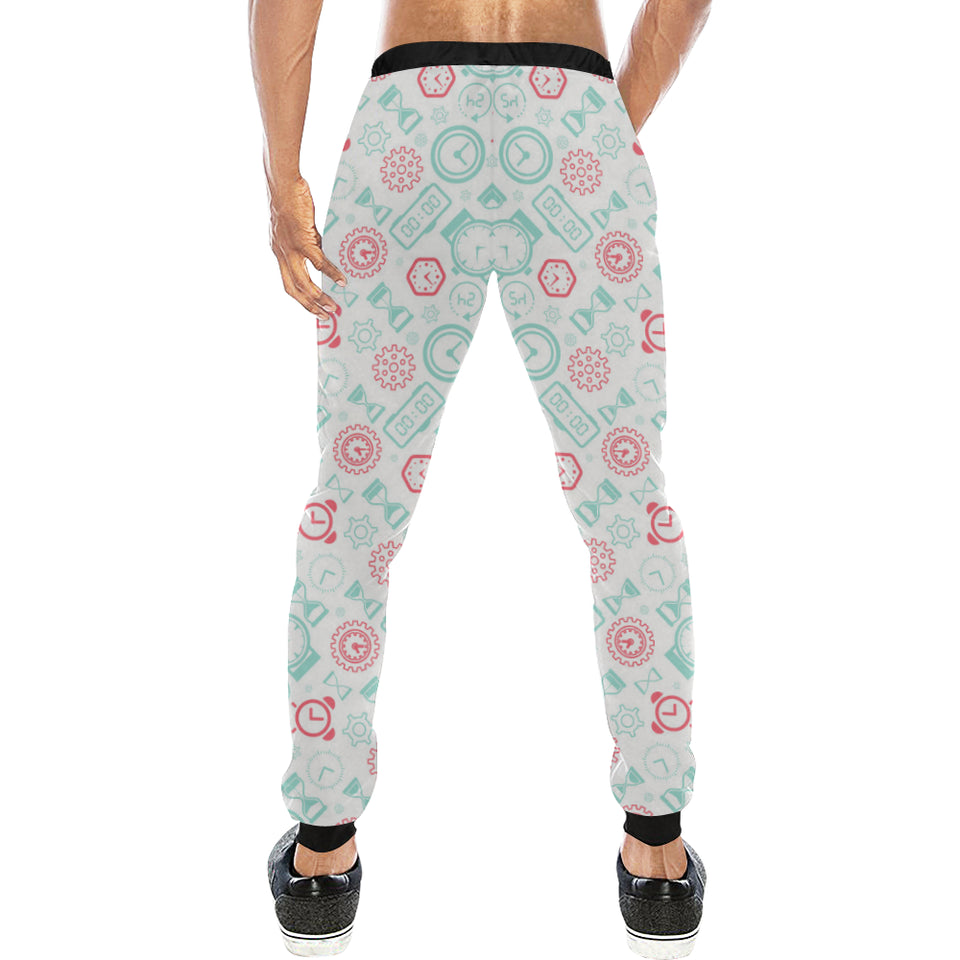 Clock time pattern blackground Unisex Casual Sweatpants