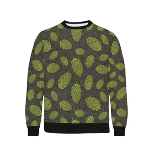 Hop pattern black background Men's Crew Neck Sweatshirt