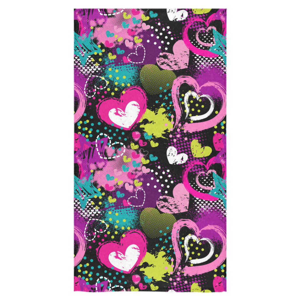 heart dot wave star creative design pattern Bath Towel