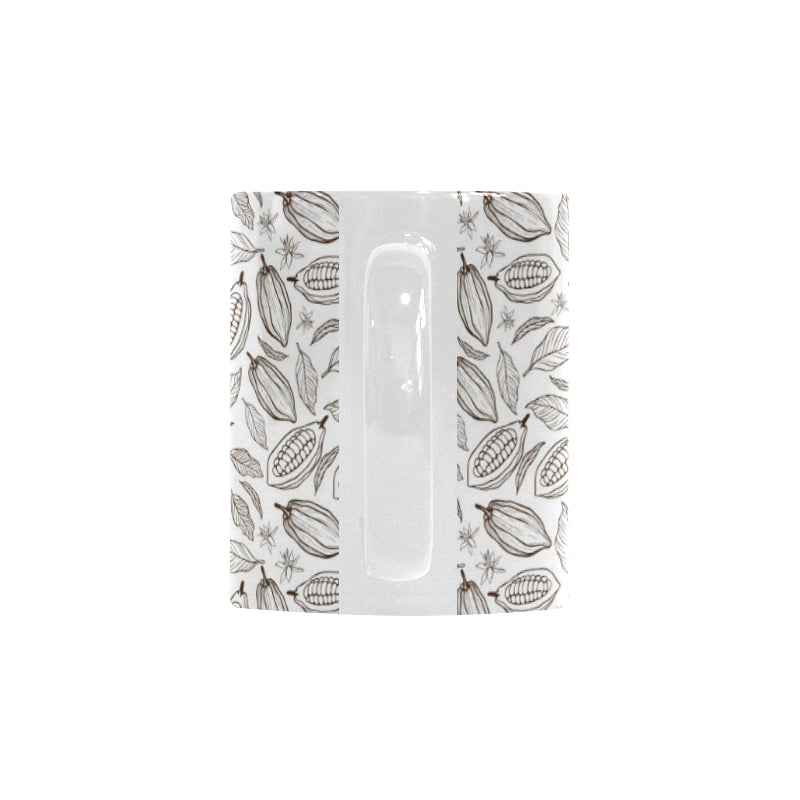 cacao beans leaves pattern Classical White Mug (Fulfilled In US)