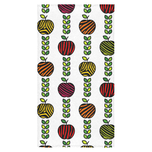 colorful apples leave zebra stripe Bath Towel