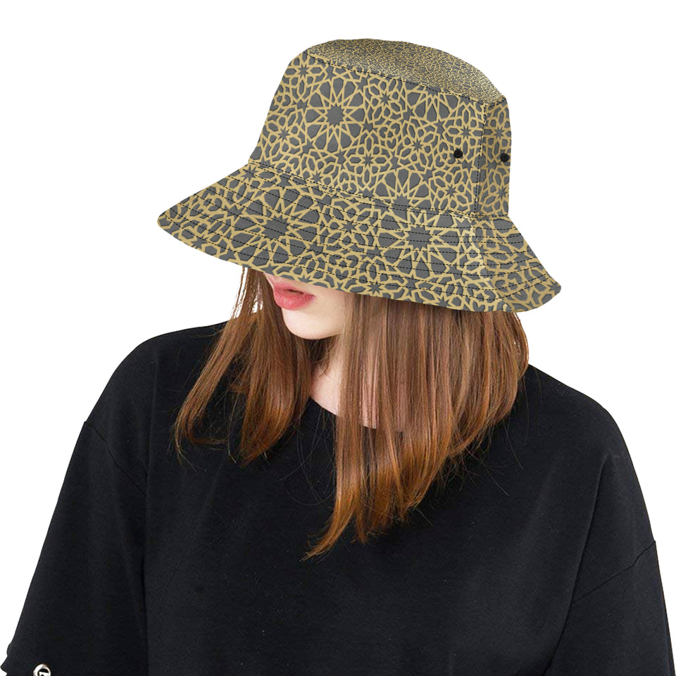 arabic star gold pattern Unisex Bucket Hat