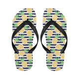 Pineapples pattern striped background Unisex Flip Flops