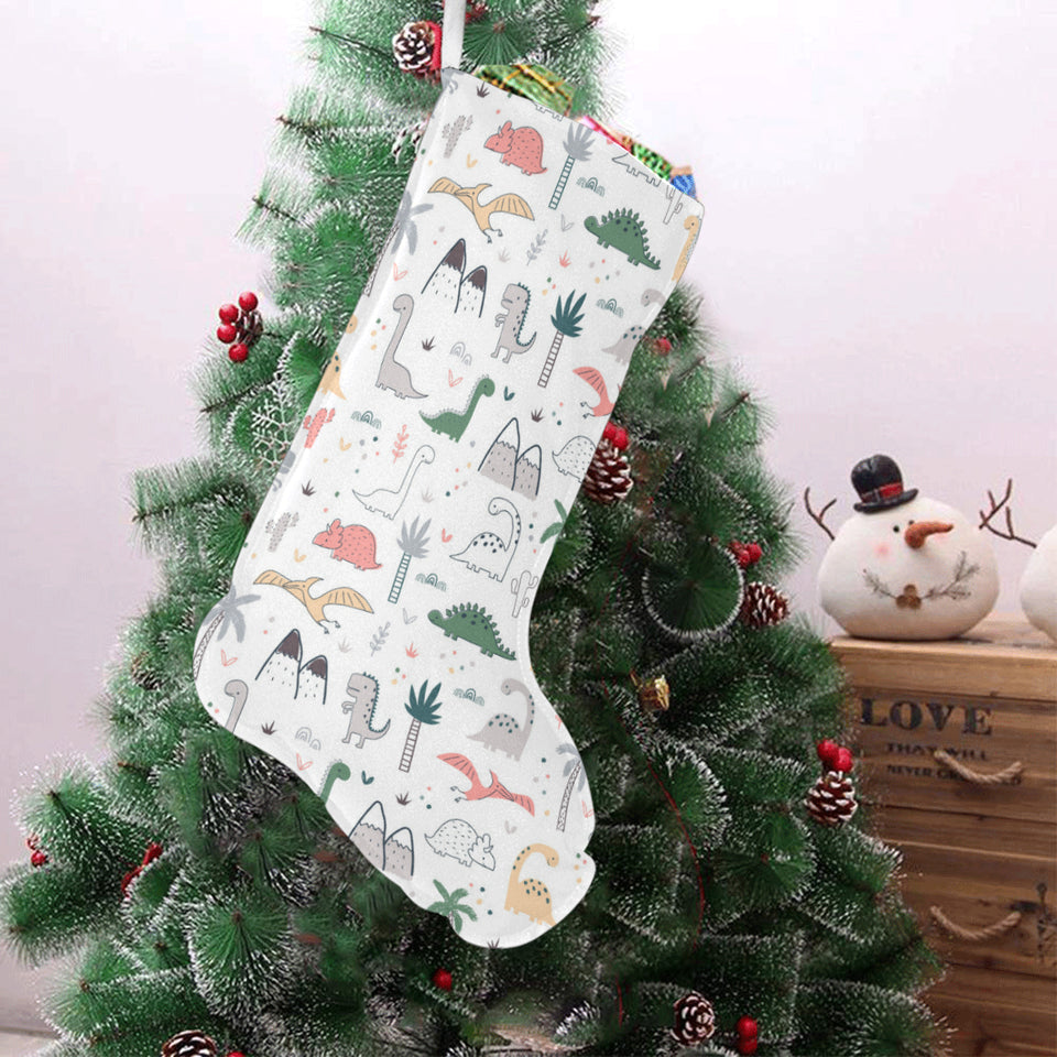Cute cartoon dinosaurs tree pattern Christmas Stocking