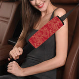 Gold dragons red background Car Seat Belt Cover