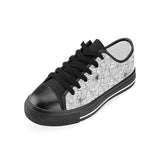 Spider web cobweb pattern Women's Low Top Canvas Shoes Black