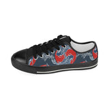 Koi Fish Carp Fishs hand drawn japanese art Kids' Boys' Girls' Low Top Canvas Shoes Black