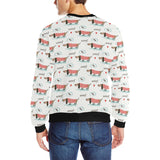 Cute dachshund bone pattern Men's Crew Neck Sweatshirt