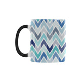 zigzag  chevron blue pattern Morphing Mug Heat Changing Mug