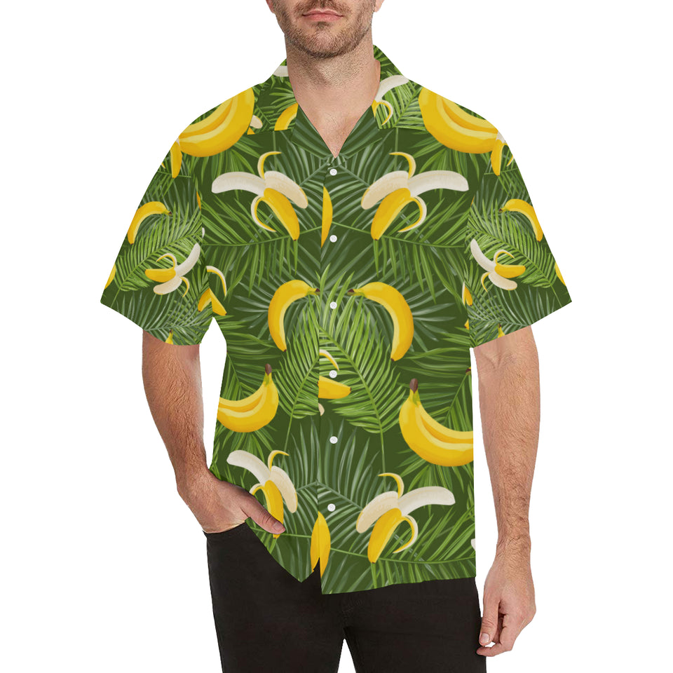Banana Palm Leaves pattern Men's All Over Print Hawaiian Shirt