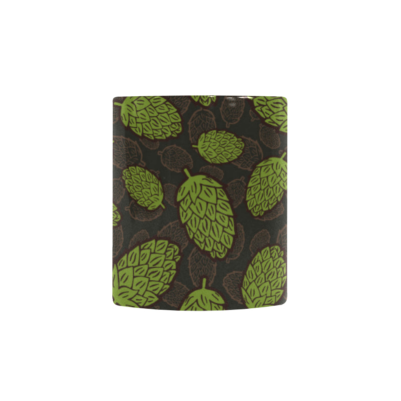 Hop pattern black background Morphing Mug Heat Changing Mug