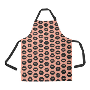 Lips Pattern Print Design 02 All Over Print Adjustable Apron