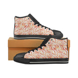 Fire flame watercolor pattern Women's High Top Canvas Shoes Black