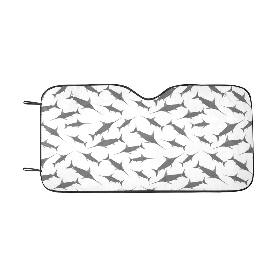 Swordfish Pattern Print Design 04 Car Sun Shade