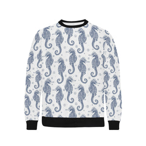 Seahorse pattern background Men's Crew Neck Sweatshirt