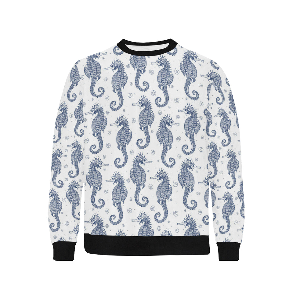 Seahorse pattern background Men's Crew Neck Sweatshirt