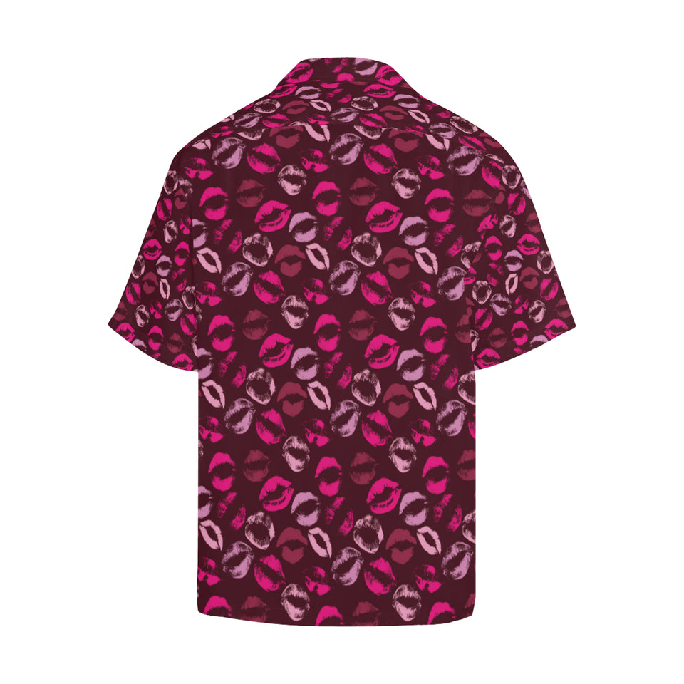 Lips Pattern Print Design 03 Men's All Over Print Hawaiian Shirt (Model T58)