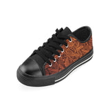 cacao beans tribal polynesian pattern Men's Low Top Canvas Shoes Black