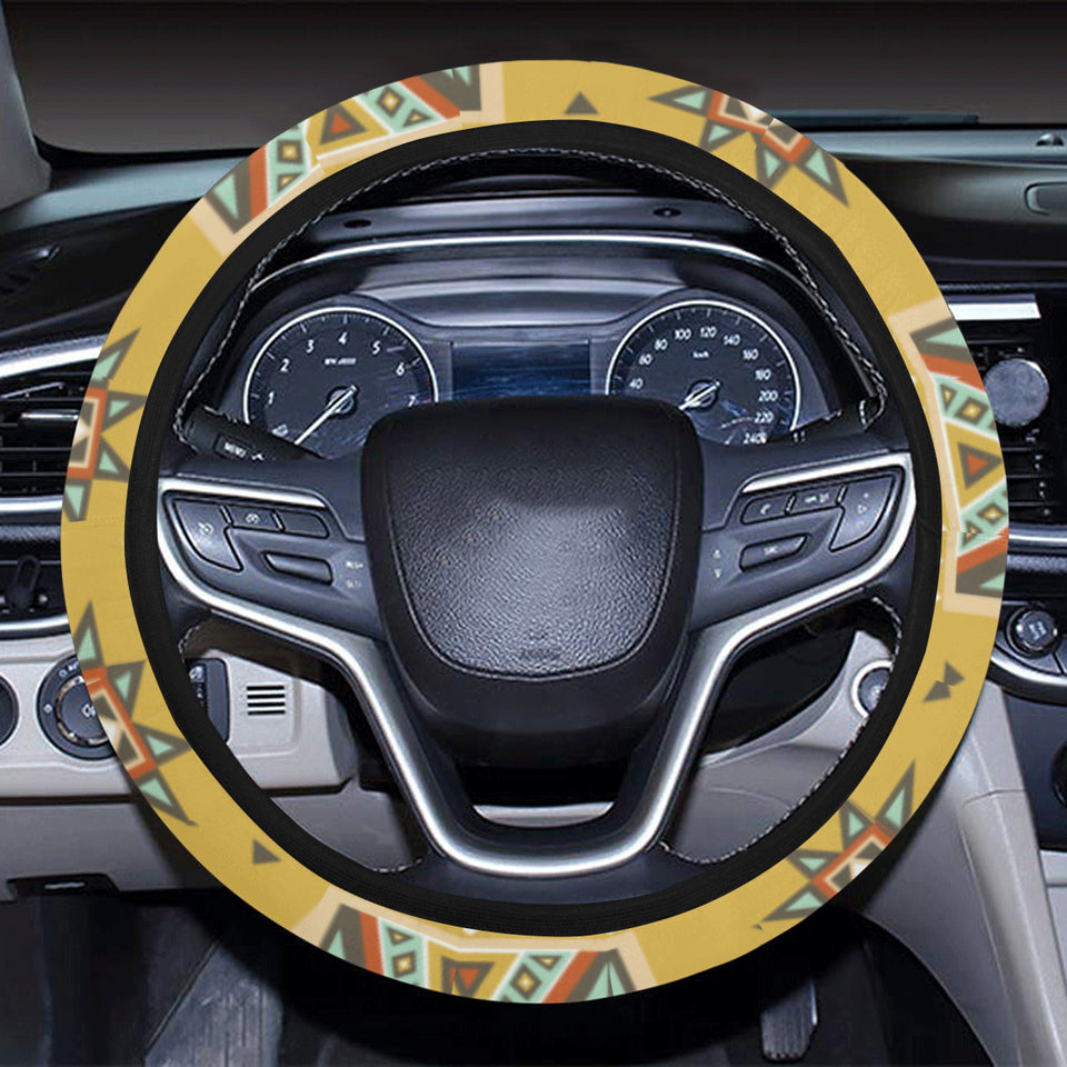Camels ethnic motif pattern Car Steering Wheel Cover