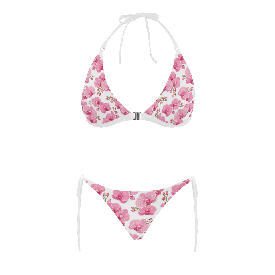 pink purple orchid pattern background Sexy Bikinis Two-Piece Swimsuits