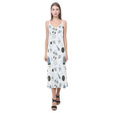 Hand drawn space elements space rocket star planet V-Neck Open Fork Long Dress