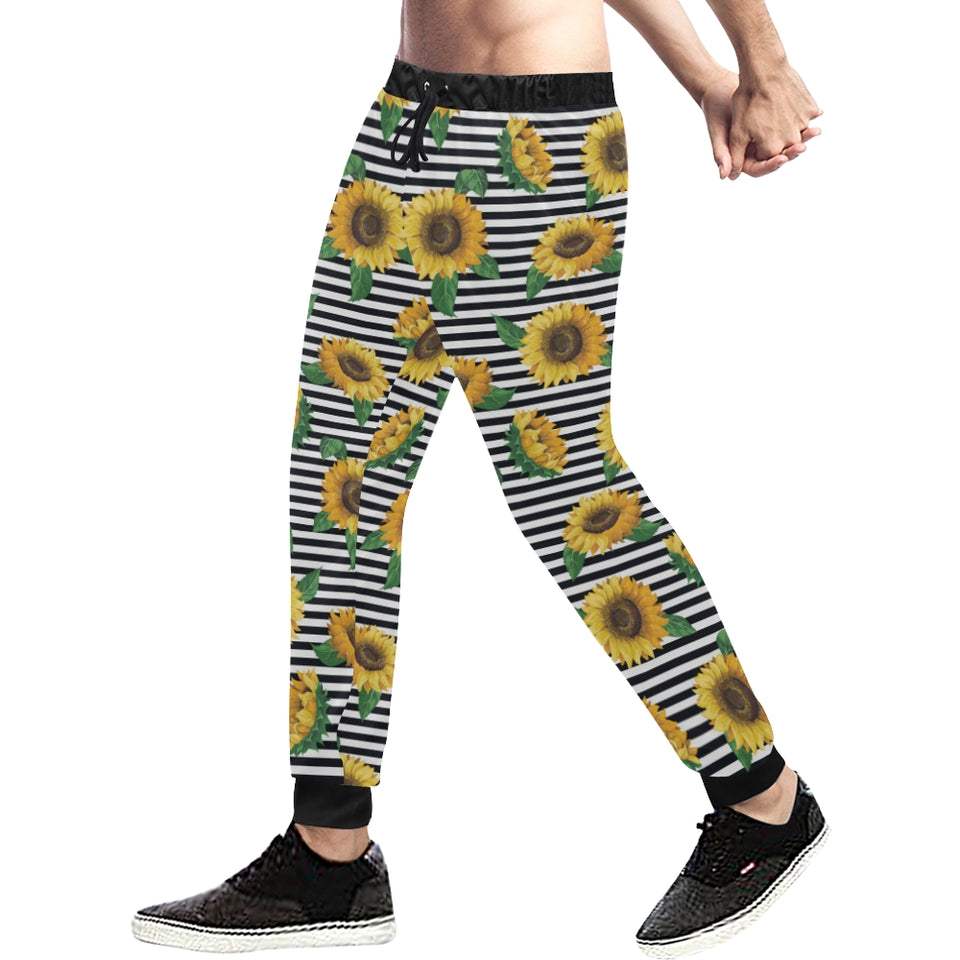 sunflowers ribbon background Unisex Casual Sweatpants