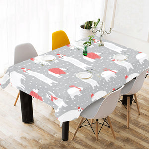 Cute polar bear christmas snow pattern Tablecloth
