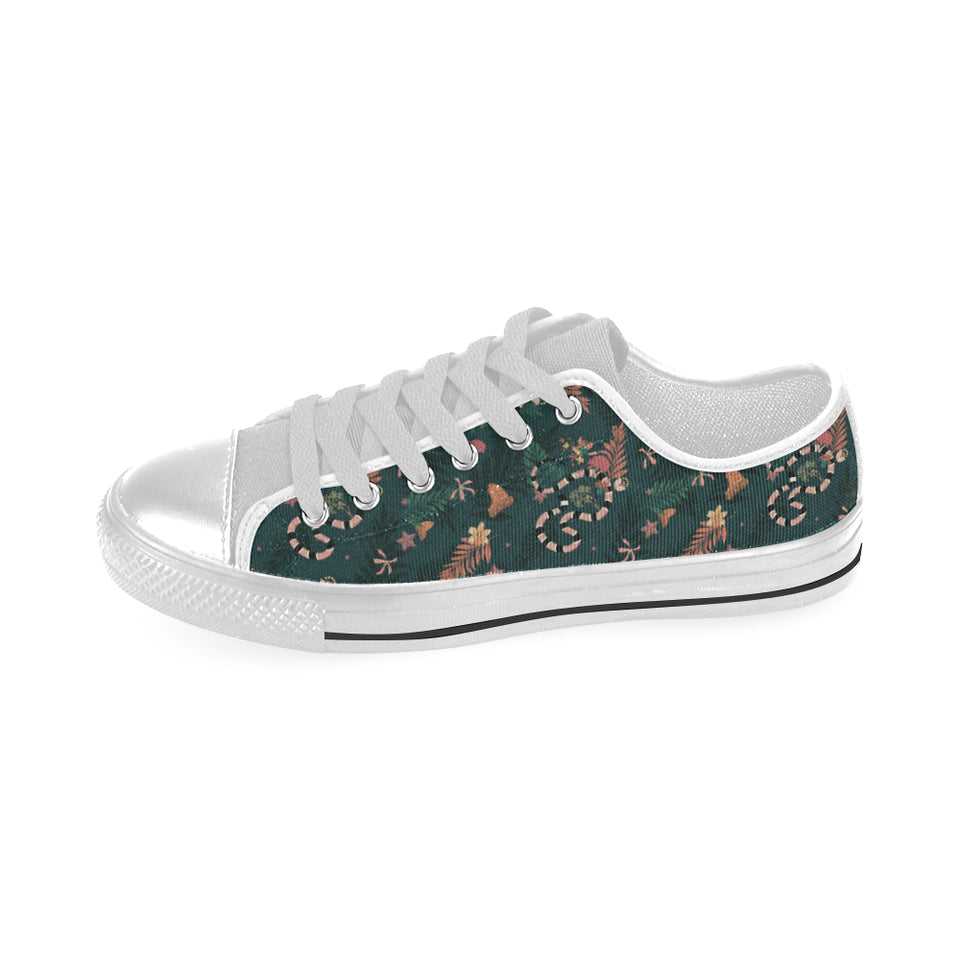 Snake forest pattern Men's Low Top Shoes White