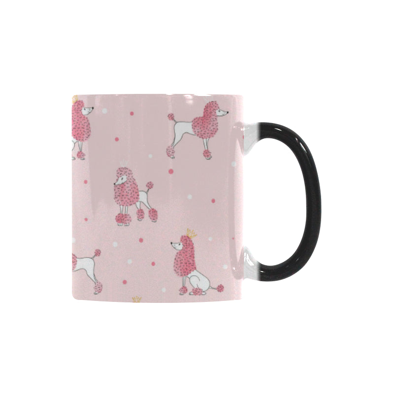 Poodle dog pink color theme Morphing Mug Heat Changing Mug