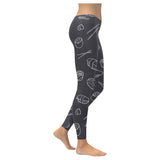 sushi pattern black background Women's Legging Fulfilled In US