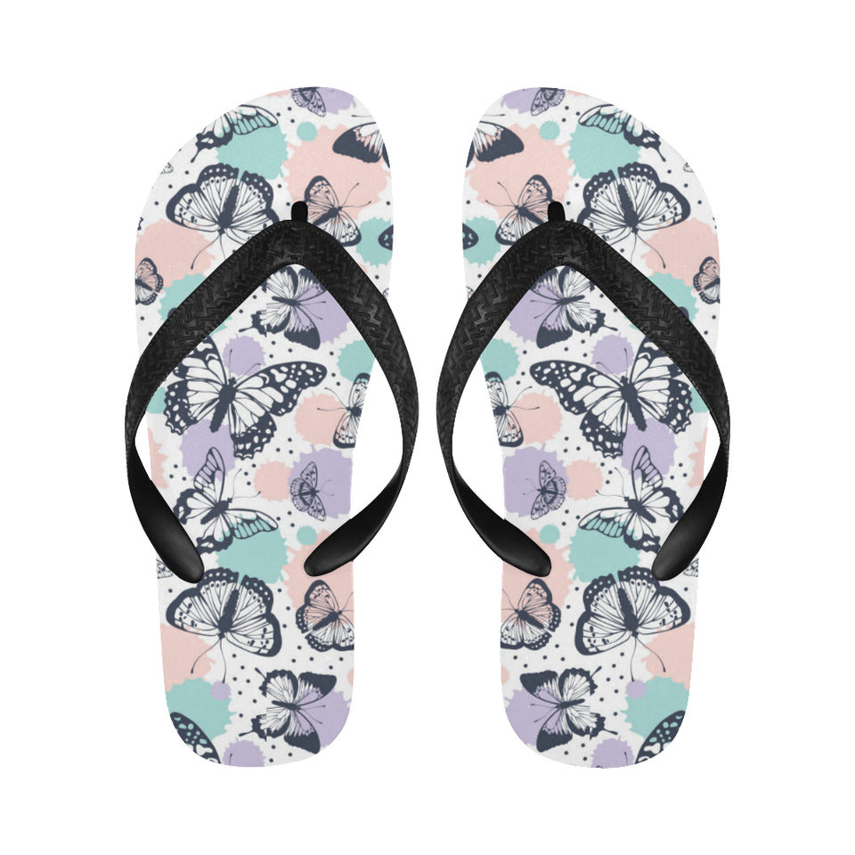 Butterfly pattern Unisex Flip Flops