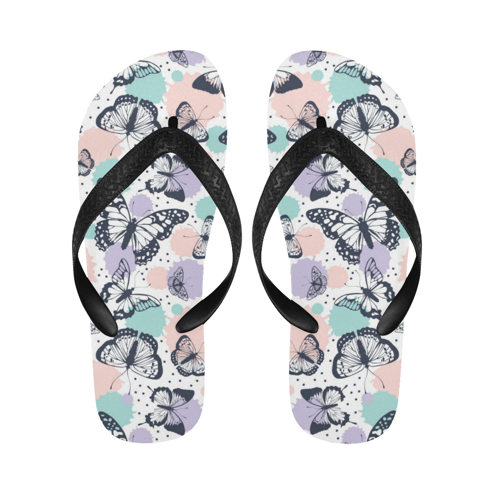 Butterfly pattern Unisex Flip Flops