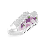 Cute Grape pattern Men's Low Top Canvas Shoes White