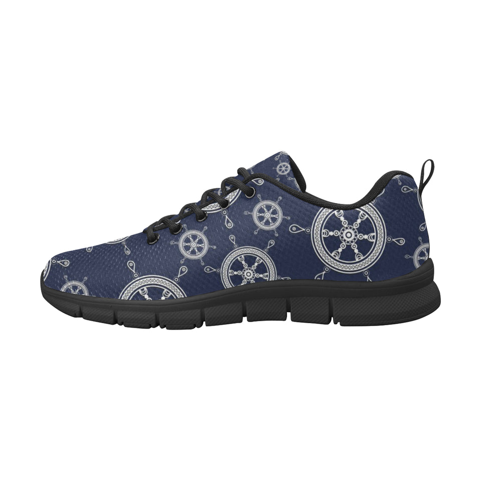 nautical steering wheel design pattern Women's Sneaker Shoes
